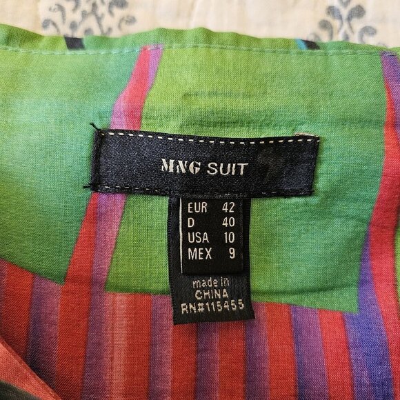 MNG A-Line Tropical Cotton Skirt – Size 10 | Boho Multicolor Summer Vibe - Picture 3 of 14